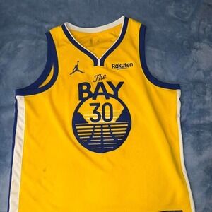GOLDEN STATE WARRIORS THE BAY NBA SWINGMAN JERSEY CURRY #30 JORDAN NIKE SIZE XL‎